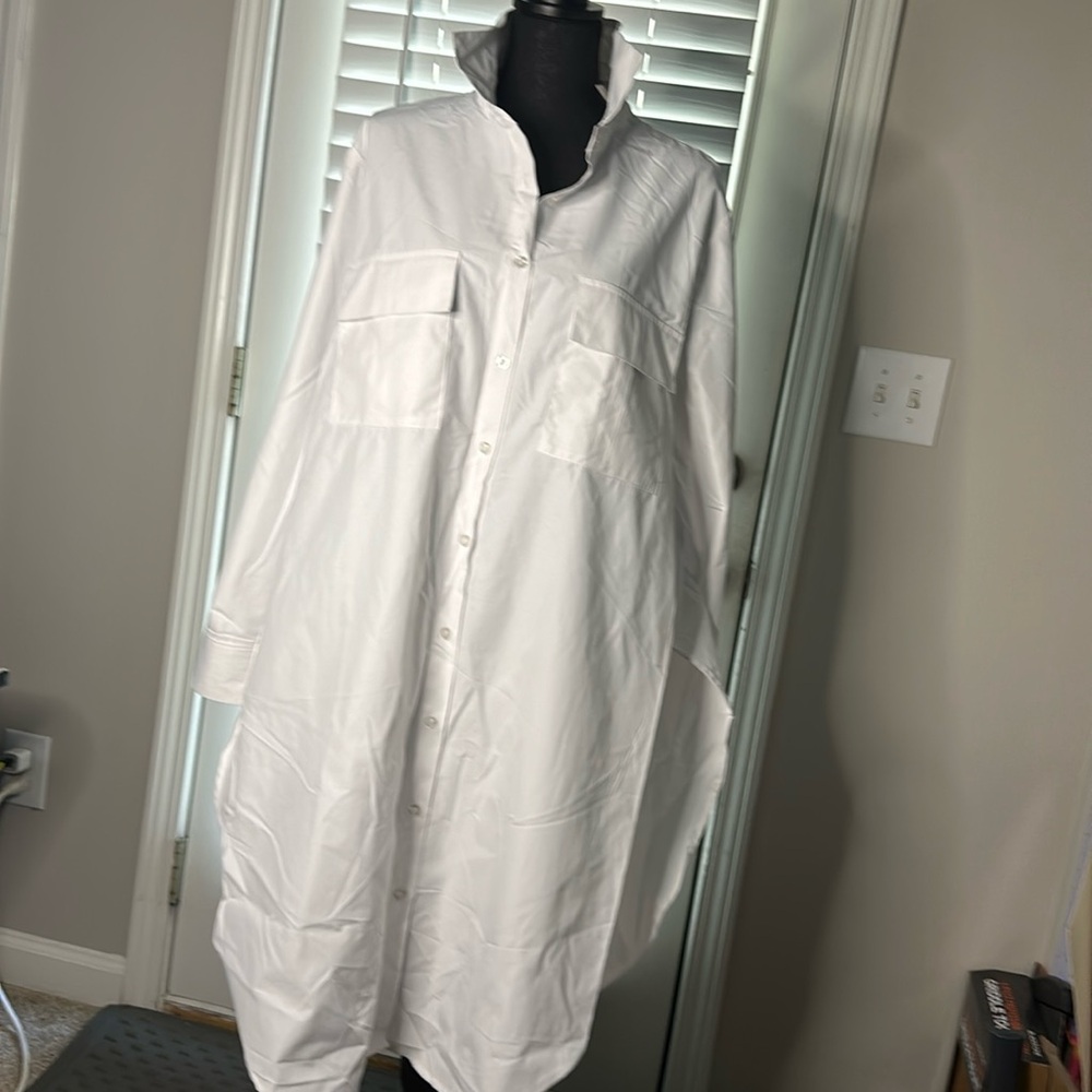 White front pocket blouse.